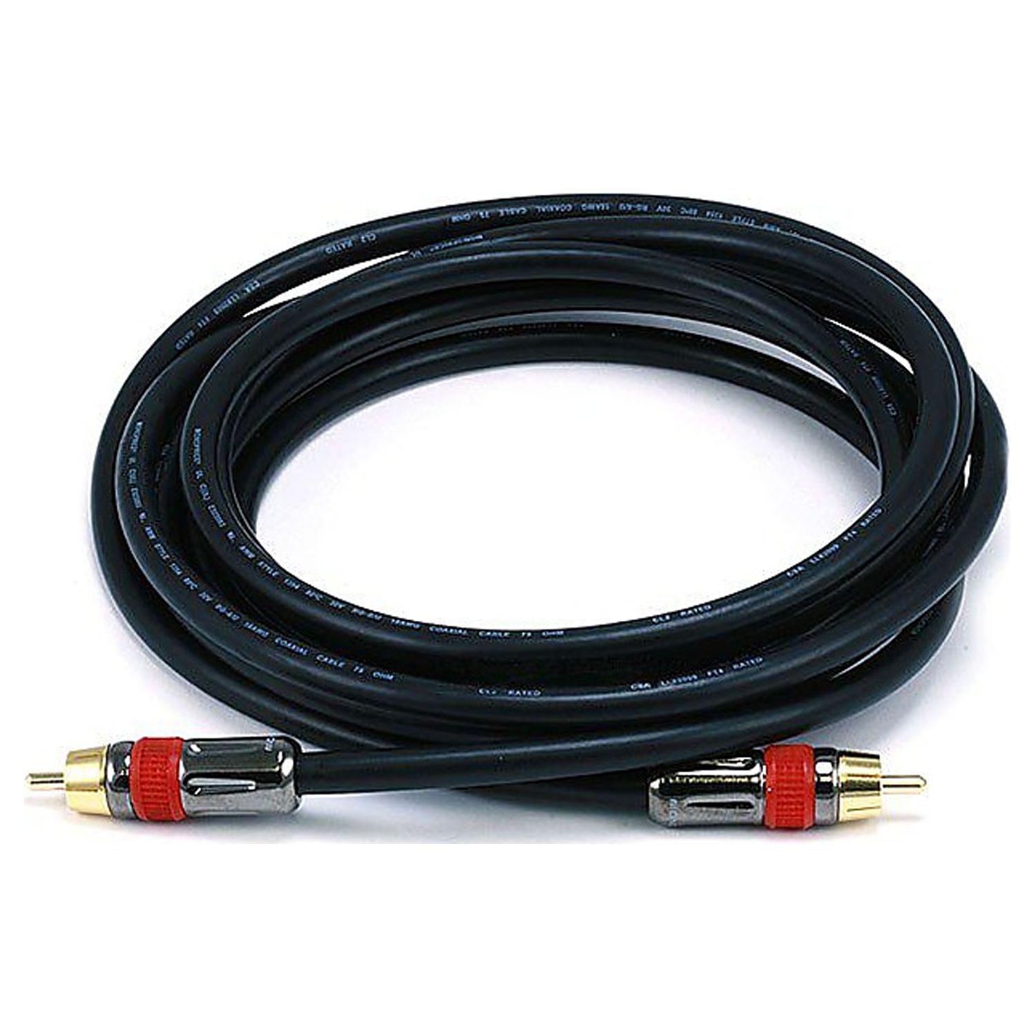 Monoprice 10' CL2 High-Quality RCA Male to Male Audio/Video Coaxial Cable Black 106305 - image 1 of 2