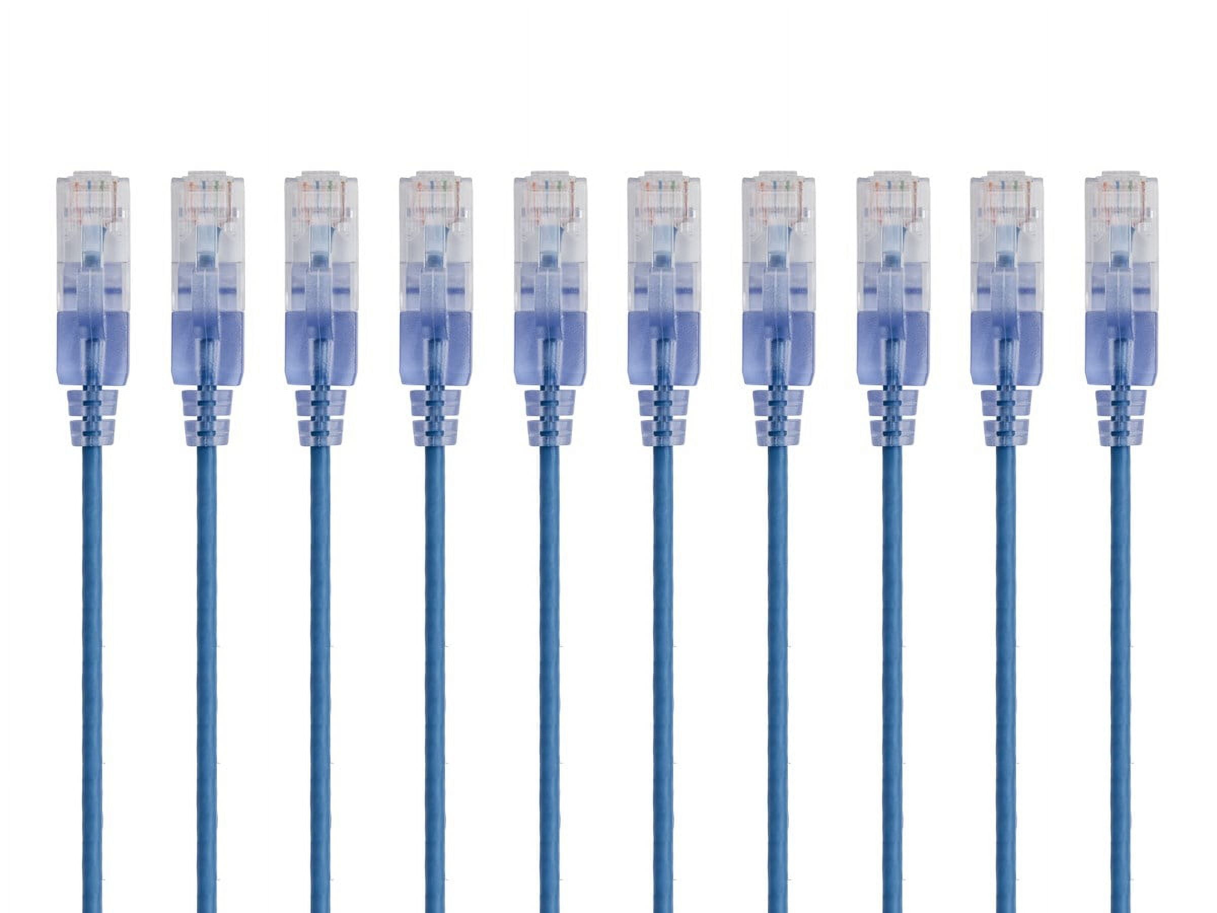 Monoprice 10-Pack SlimRun Cat6A Ethernet Network Patch Cable 5ft Blue