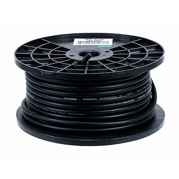 Monoprice Professional Microphone Bulk 16AWG Cable Cord - 100 Feet - Black | 8.0mm With High-Purity, Oxygen Free Copper Conductors, Braided Copper Shield