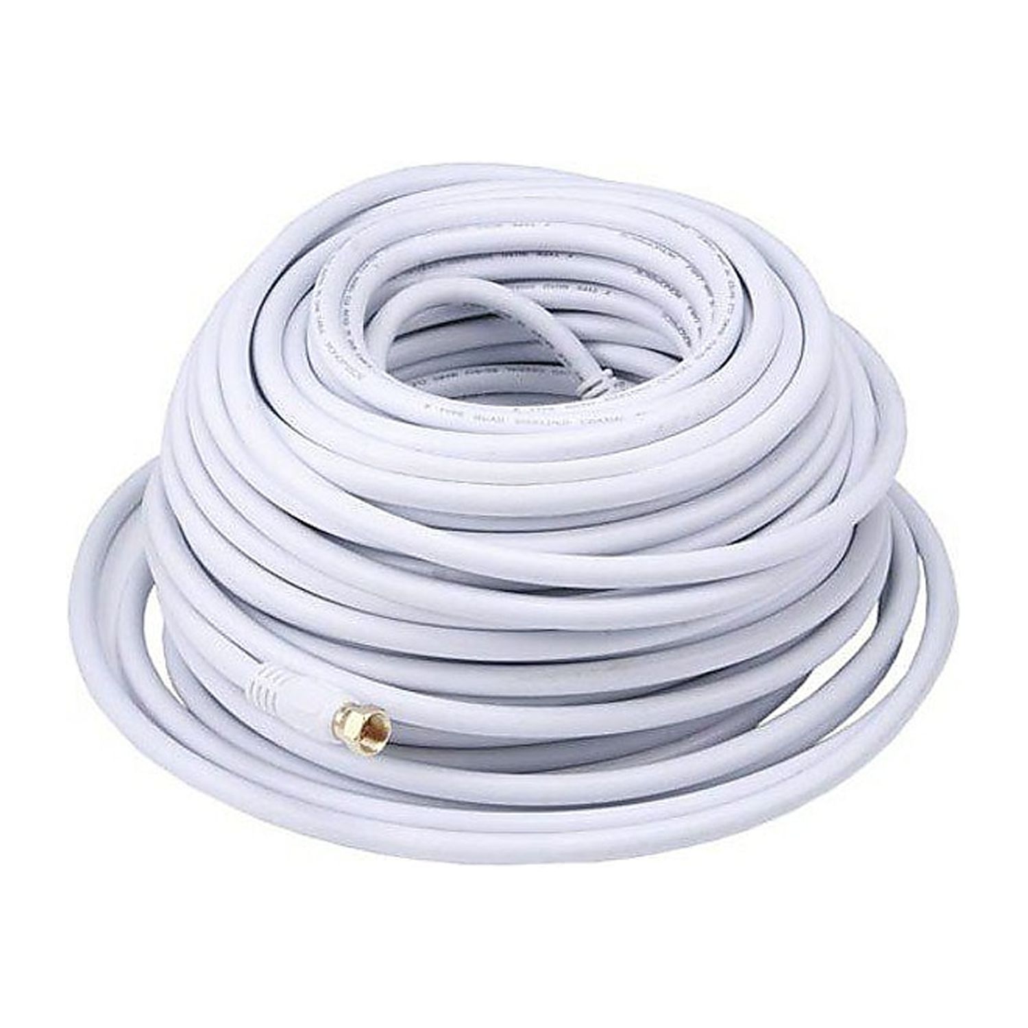 Monoprice 100' CL2 Quad Shielded RG6 F Type 18AWG Coaxial Cable White 104062 - image 1 of 3