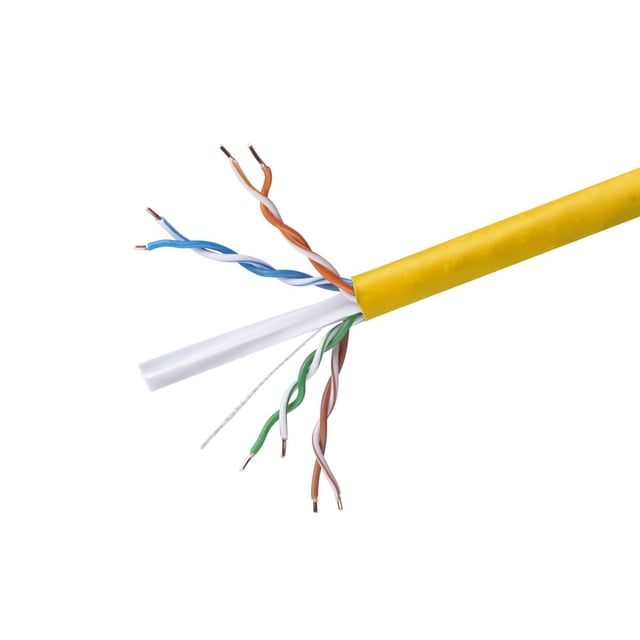 Monoprice 1000ft Cat. 6 Unshielded CMR Bulk Network Cable - Yellow ...
