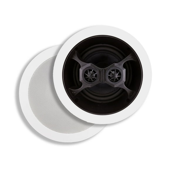 Monoprice 100W 6.5" 3 Way Glass Composite Stereo In-Ceiling Speaker White 104619