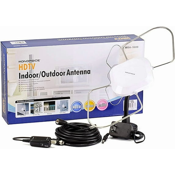 Monoprice 107976 Indoor Outdoor Antenna with Low Noise Amplifier