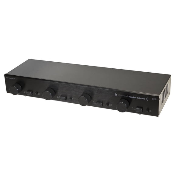 Monoprice Dual Source 4-Channel A/B Speaker Selector With Volume Control, Up To 100 Watts Per Channel
