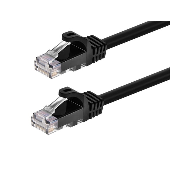 Monoprice Cat6 Ethernet Patch Cable - 50 Feet - Black | Network Internet Cord - RJ45, Stranded, 550Mhz, UTP, Pure Bare Copper Wire, 24AWG - Flexboot Series