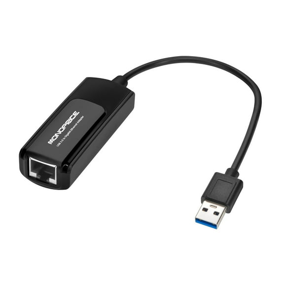 Monoprice USB 3.0 to Gigabit Ethernet Adapter, 1000 Mbps Gigabit Ethernet Speeds, Compatible With 10/100 Mbps Connections