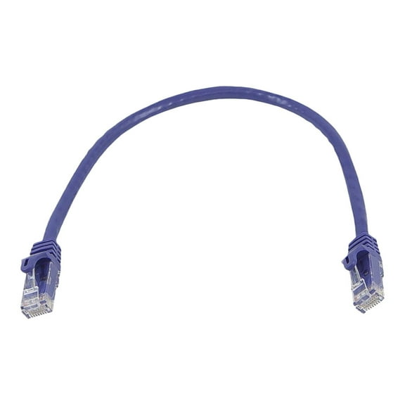 Monoprice FLEXboot Series - Patch cable - RJ-45 (M) to RJ-45 (M) - 1 ft - UTP - CAT 5e - booted, snagless, stranded - purple