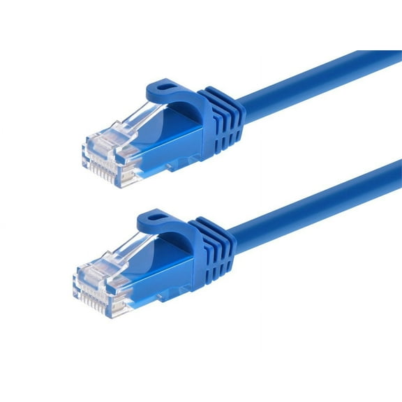 Monoprice Cat5e Ethernet Patch Cable - 2 Feet - Blue | Network Internet Cord - Snagless RJ45, Stranded, 350Mhz, UTP, Pure Bare Copper Wire, 24AWG - Flexboot Series