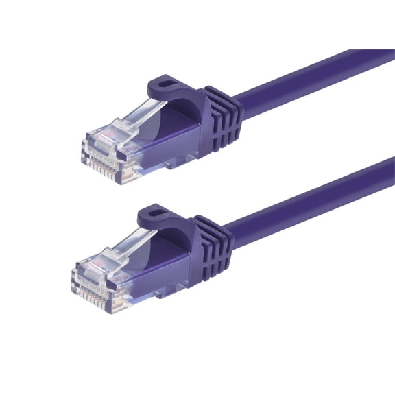Monoprice Cat5e Ethernet Patch Cable - 7 Feet - Purple | Network Internet Cord - Snagless RJ45, Stranded, 350Mhz, UTP, Pure Bare Copper Wire, 24AWG - Flexboot Series
