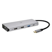 Monoprice 13-in-1 Dual-HDMI + DisplayPort Multi-Stream Transport MST Triple Monitor Docking Station, 4K HDMI, 4K DisplayPort, 5Gbps USB A, Gigabit Ethernet, SD/MicroSD Readers, 100W PD, 3.5mm Dual