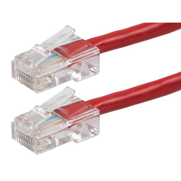 Monoprice Cat6 Ethernet Patch Cable - 3 Feet - Red | Network Internet Cord - RJ45, Stranded, 550Mhz, UTP, Pure Bare Copper Wire, 24AWG - Zeroboot Series