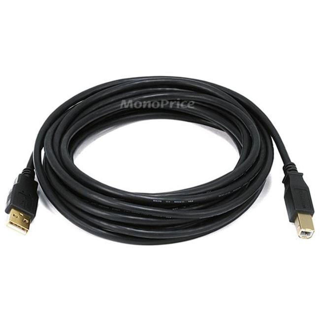 Monoprice 15' USB 2.0 Male to Male Data Transfer Extension Cable Black