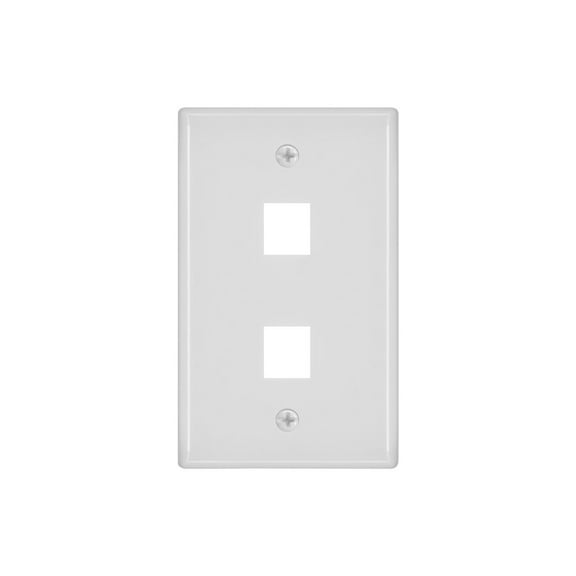 2-Hole 1-Gang Keystone Wall Plate - White