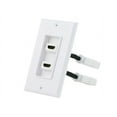 thumbnail image 1 of Monoprice 2-Port 2-Piece Inset Wall Plate - White With 4in Built-in Flexible High Speed HDMI Cable With Ethernet, 1 of 4
