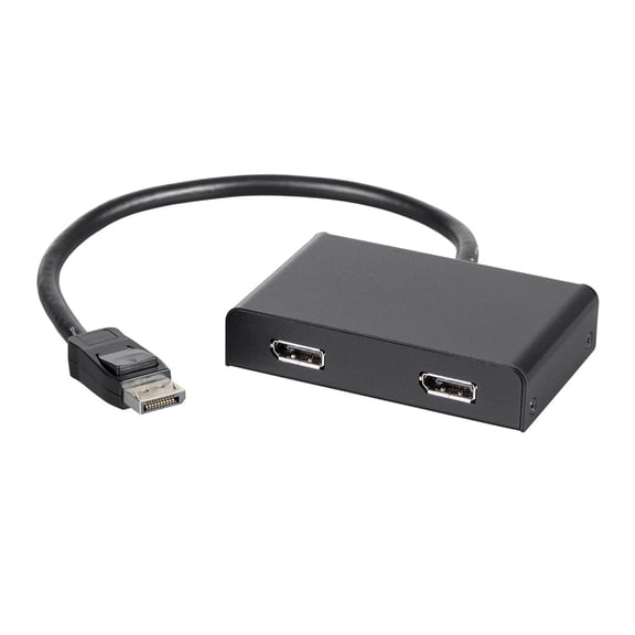 Monoprice 2-Port DisplayPort 1.2 to DisplayPort Multi-Stream Transport (MST) Hub, DP to DP, Ideal For Digital Signage, Large Video Displays In Schools