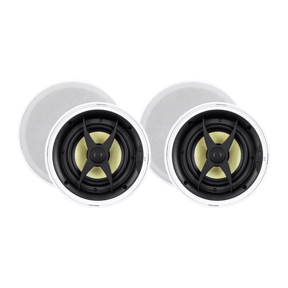 Monoprice 2 Way In-Ceiling Speakers - 6.5 Inch (Pair) With Aramid Fiber And Titanium Silk Drivers - Caliber Slim Series