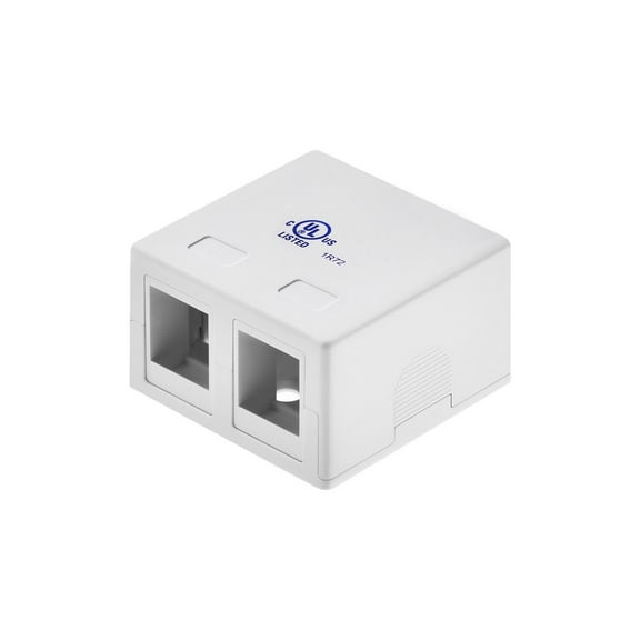 Monoprice 2-port Keystone Surface Mount Box - White