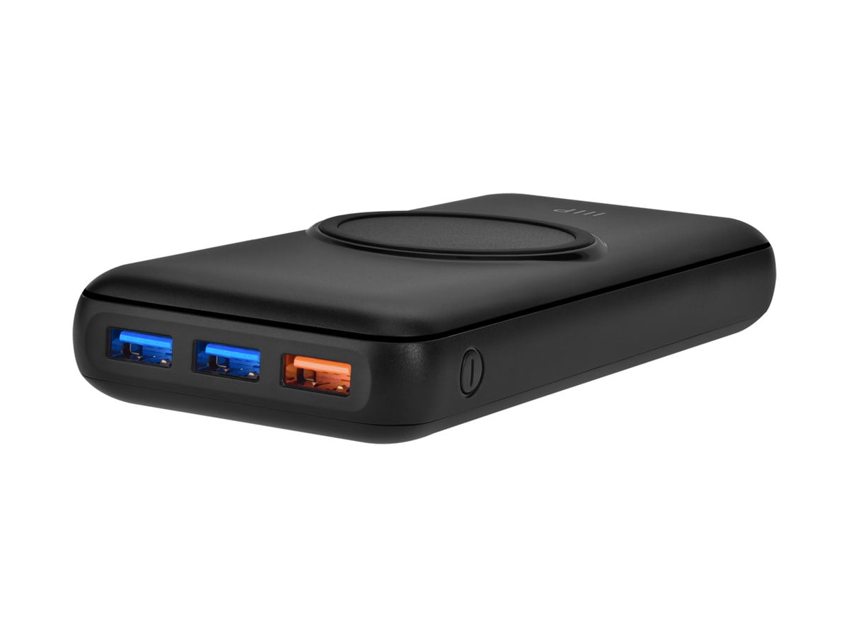 Monoprice 20,000 mAh Power Bank with Wireless Charging, PD 20W and QC 3.0 Fast Charging, Built-In Digital LCD Display, Charge Up to 5 Devices Simultaneously, For iPhone and Android Devices