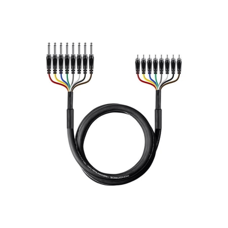 Monoprice 8-Channel 1/4 Inch TS Male to RCA Male Snake 26AWG Cable C/d - 20 Feet With 8 Balanced Mono / Unbalanced Stereo Lines