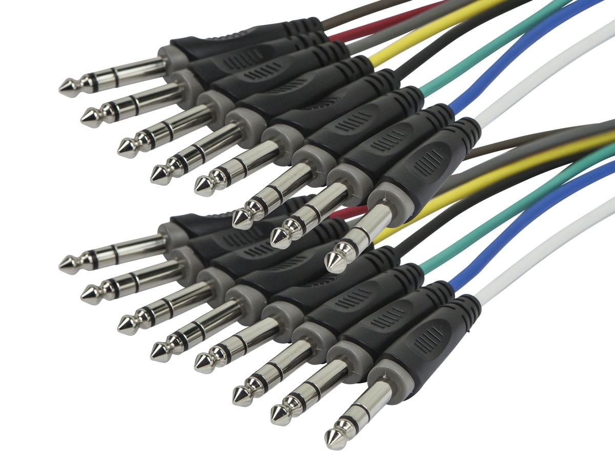Monoprice 8-Channel 1/4 Inch TRS Male to 1/4 Inch TRS Male Snake 26AWG Cable C/d - 20 Feet With 8 Balanced Mono / Unbalanced Stereo Lines