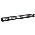 thumbnail image 1 of Monoprice 24-Port 1U Blank Keystone Shielded Network Patch Panel T568A/B, 1 of 6
