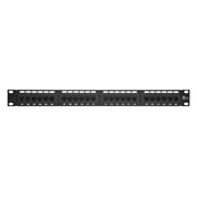 MonoPrice 24-Port Cat6 Patch Panel 110 Type 568A/B Compatible Black 7253