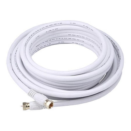 Monoprice Coaxial Cable - 25 Feet - White | RG6 Quad Shield CL2 with F Type Connector, 75 Ohm 18AWG price history and forecast - Monoprice 104060