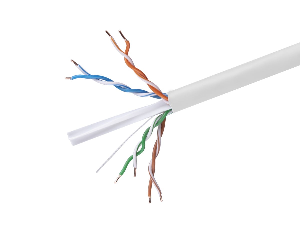 Monoprice 250FT Cat6 Bulk Bare Copper Ethernet Cable UTP Solid Riser Rated (CMR) 500MHz 23AWG -