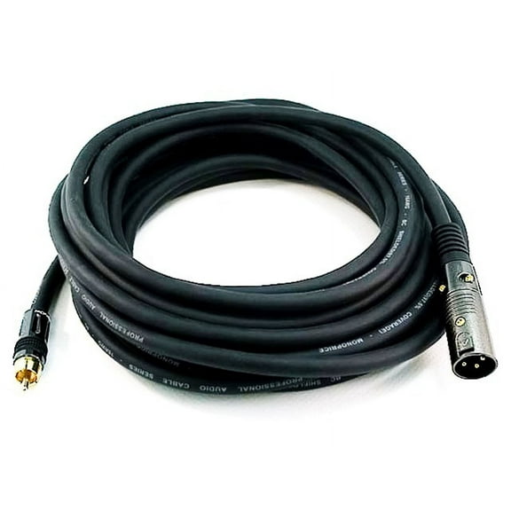Monoprice 25ft Premier Series XLR Male to RCA Male Cable, 16AWG (Gold Plated)