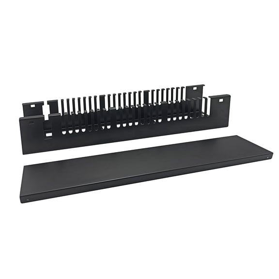 Monoprice 2U 19in Metal Rackmount Cable Management Panel, Protects Cables, Promotes Good Airflow, Easy Grouping of Cables, Cable Organization