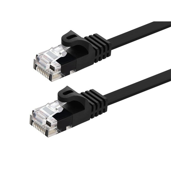 Monoprice 3' 30AWG Cat5e UTP Flat Ethernet Network Cable Black 109547