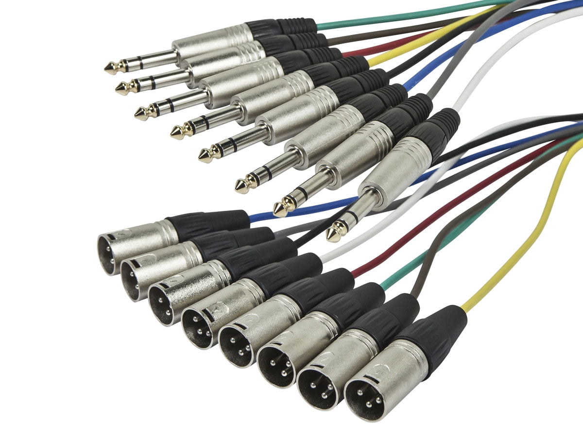 Monoprice 8-Channel 1/4 Inch TRS Male to XLR Male Snake 26AWG Cable C/d - 10 Feet With 8 Balanced Mono / Unbalanced Stereo Lines