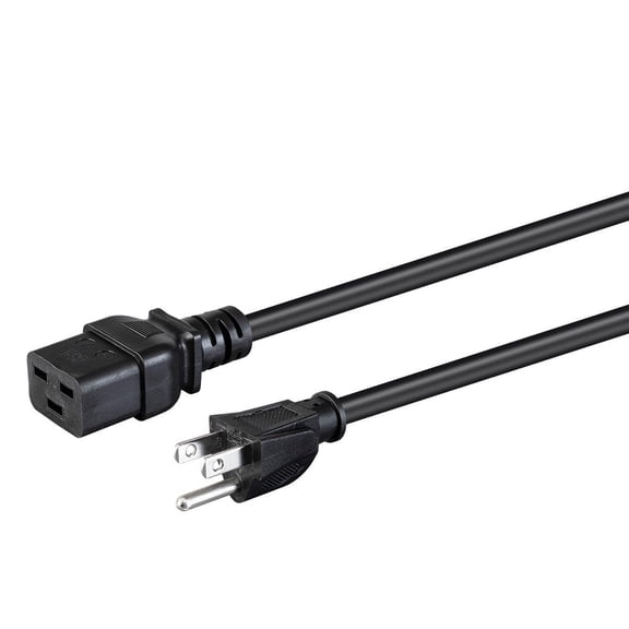 Monoprice 3-Prong Power Cord - 6 Feet - Black | NEMA 5-15P to IEC 60320 C19, 14AWG, 15A, For Powering Computers, Servers, and Other Network Devices