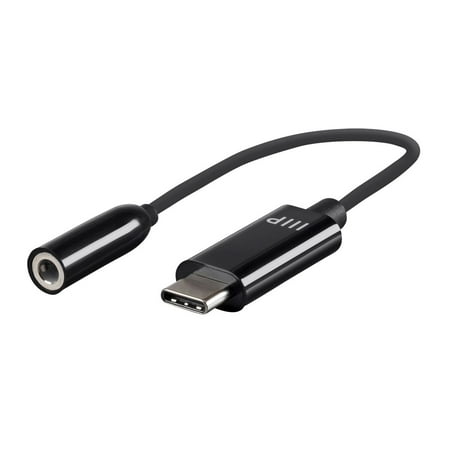 monoprice usb-c to 3.5mm auxiliary audio adapter black for google pixel 2/xl, moto z/z2, essential ph-1, lg, ht and more