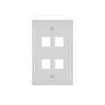 thumbnail image 1 of 4-Hole 1-Gang Keystone Wall Plate - White, 1 of 6