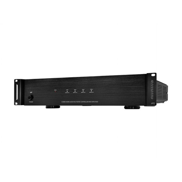 Monoprice 4-Zone Home Audio Multizone Controller and Amplifier Kit with Bluetooth Receiver, Built-In IR Receiver & IR Remote Controller, RCA, Auxiliary, and TOSLINK Inputs