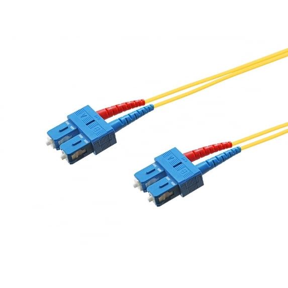 Monoprice 46075 MONOPRICE SINGLE-MODE FIBER OPTIC CABLE - SC-SC UL 3MM 9/125 OFNR DUPLEX YELLOW