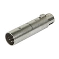 thumbnail image 1 of Monoprice 5-Pin Male to 3-Pin Female DMX Converter - Silver | Anodized Aluminum Adapter With Lock Release Button, 1 of 2