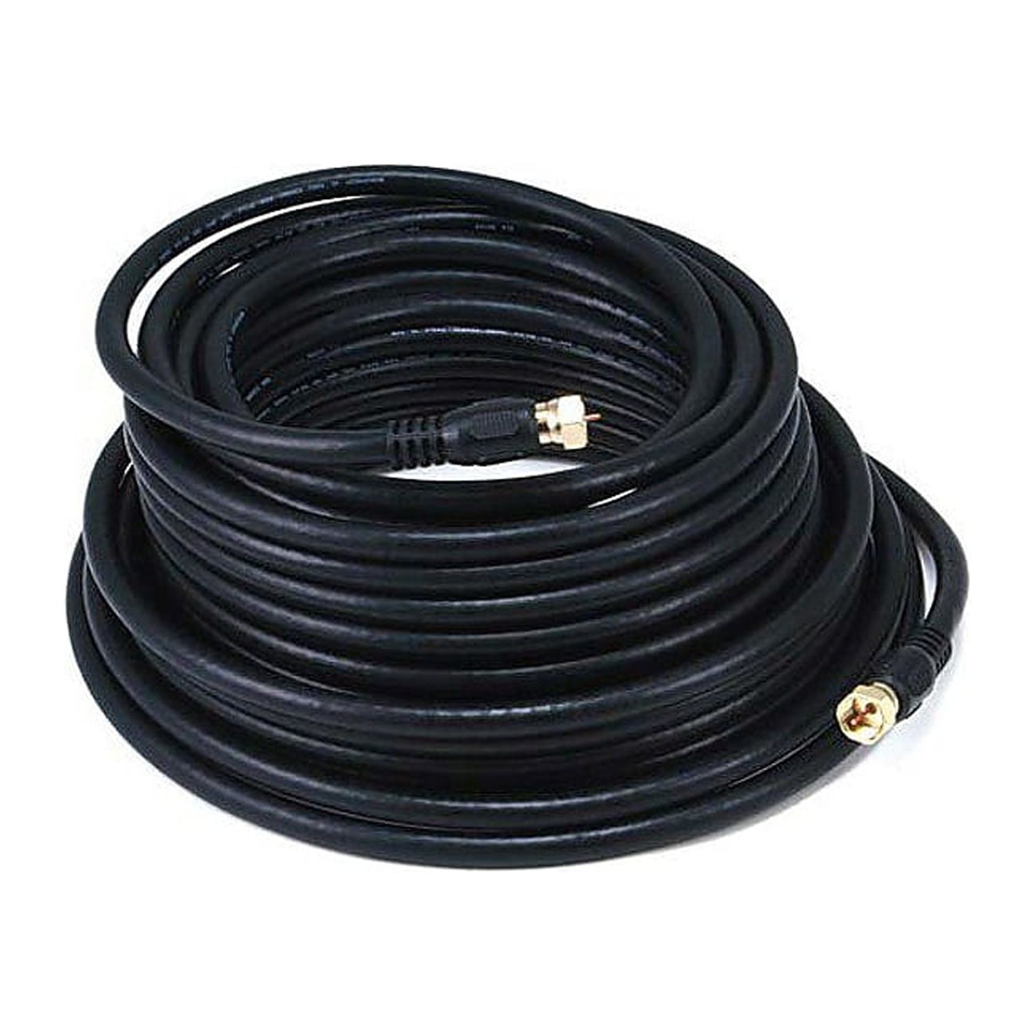Monoprice 50' CL2 Quad Shielded RG6 F Type 18AWG Coaxial Cable Black
