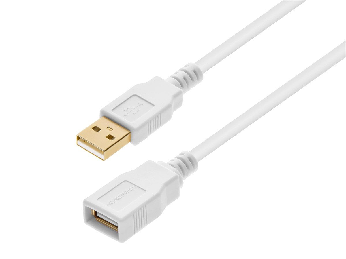 Monoprice 6' USB 2.0 Male to Female Extension Cable White 108606