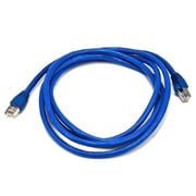 Monoprice 7FT 24AWG Cat6A 500MHz STP Ethernet Bare Copper Network Cable - Blue