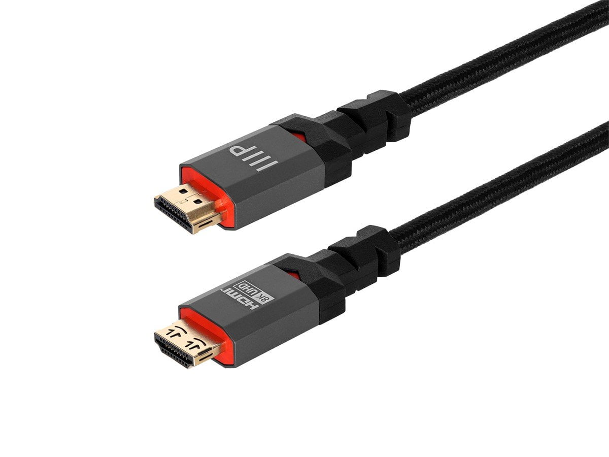 Monoprice 8K Certified Ultra High Speed HDMI Cable - 25 Feet - Black | Braided - HDMI 2.1, 8K@60Hz, 4k@120Hz, 48Gbps, HDR, VRR, CL3 In-Wall Rated
