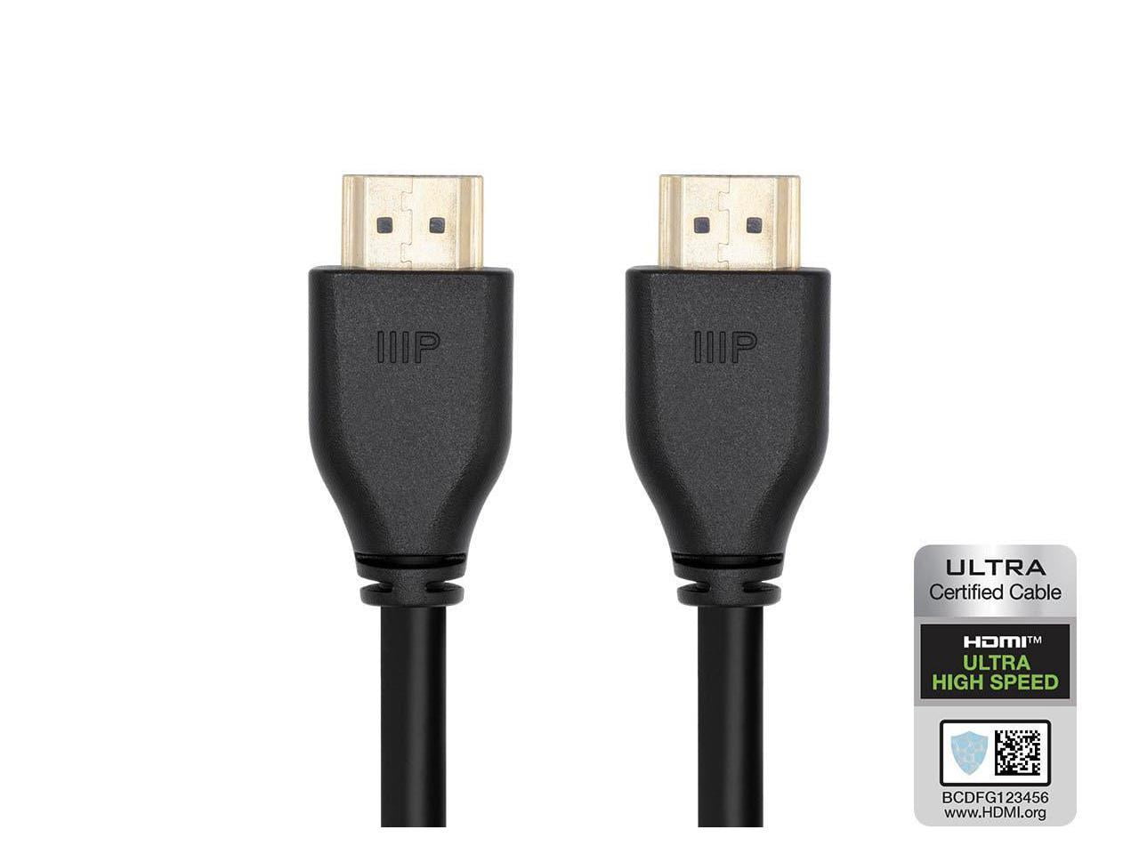 Monoprice 8K HDMI 2.1 Cable - 15 Feet - Black | Certified Ultra High Speed, 8k@60Hz, 48Gbps, Compatible With Sony PS5 / PS5 Digital Edition / Xbox Series X & Series S and More