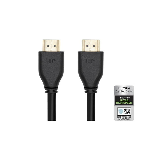 Monoprice 8K HDMI 2.1 Cable - 15 Feet - Black | Certified Ultra High Speed, 8k@60Hz, 48Gbps, Compatible With Sony PS5 / PS5 Digital Edition / Xbox Series X & Series S and More