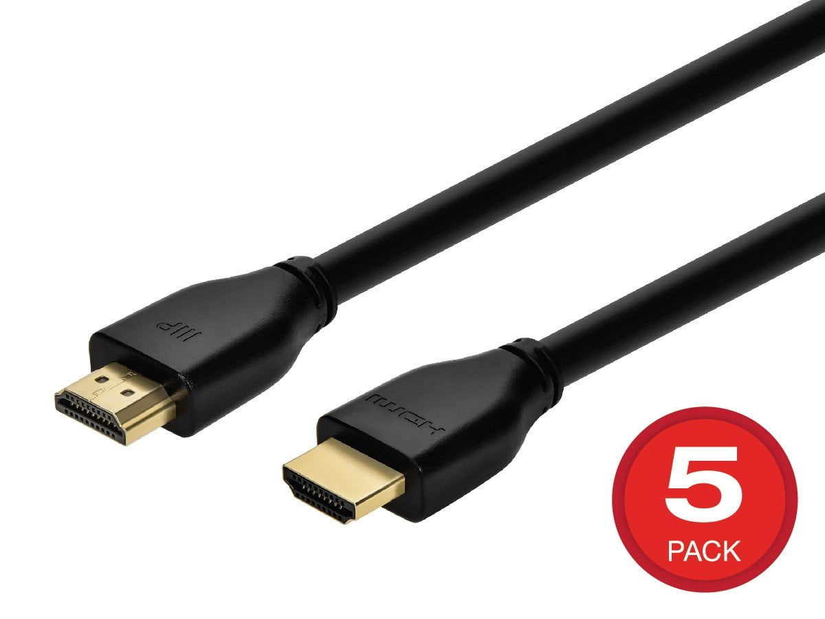Monoprice 8K HDMI 2.1 Cable - 6 Feet - Black (5 Pack) Certified Ultra High Speed, 8k@60Hz, 48Gbps, Compatible With Sony PS5 / PS5 Digital Edition / Xbox Series X & Series S and More
