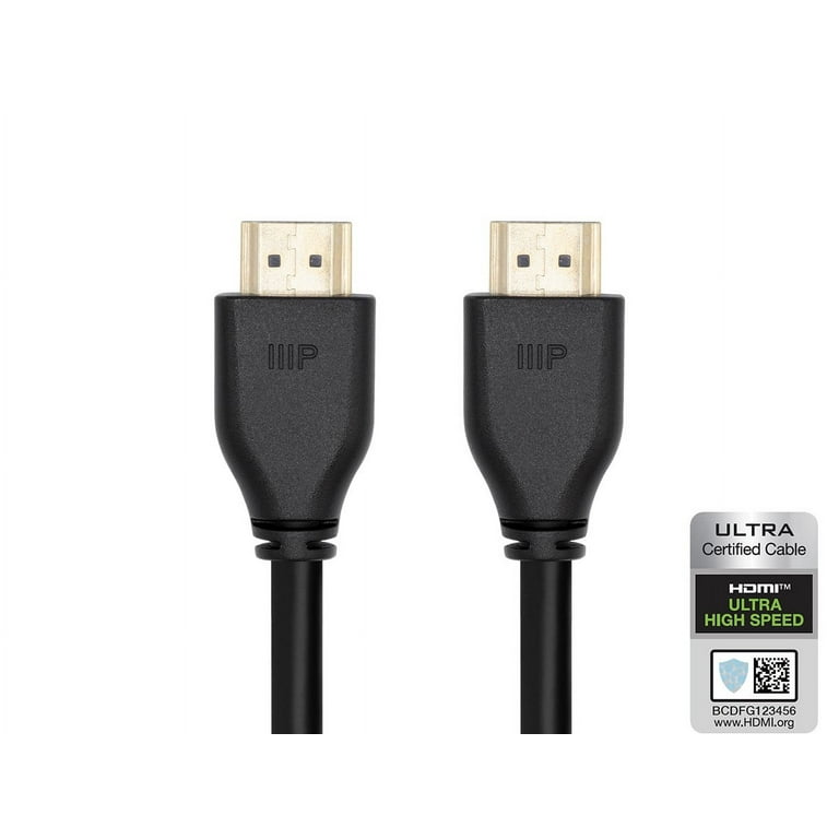 Monoprice 8K HDMI 2.1 Cable 6 Feet Black Ultra High Speed