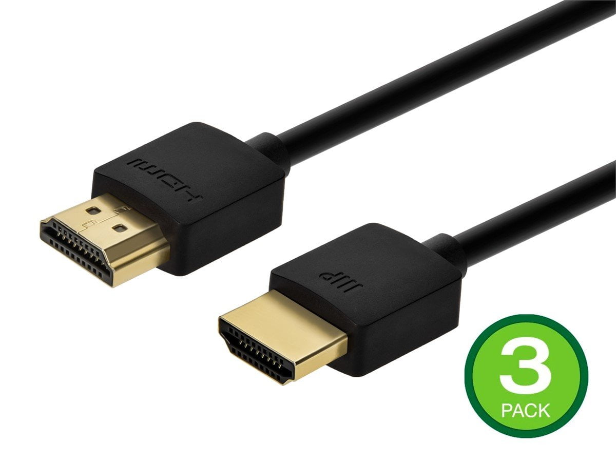 Monoprice 8K HDMI Cable - 3 Feet - Black (3 Pack) Ultra High Speed, 8K@60Hz & 4k@120Hz, Dynamic HDR, 48Gbps, eARC, Compatible with PS 5 / PS 5 Digital Edition / Xbox Series X & S and More - Ultra Slim