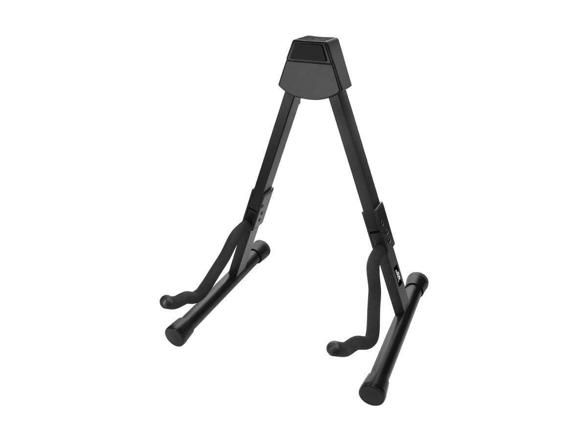 Monoprice A-Frame Stand for Electric, Acoustic, and Bass Guitars, Universal Guitar Stand, Adjustable Locking Pin, Versatile Yoke Design, EVA Rubber Padding, Triple-Fold Design - Stage Right Series