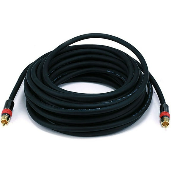 MONOPRICE 35FT COAXIAL AUDIO/VIDEO RCA CL2 RATED CABLE RG6/U 75OHM BLACK