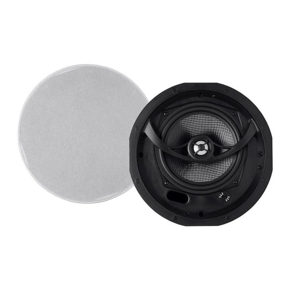 Monoprice Alpha 2-Way Ceiling Speakers - 6.5 Inch (Pair) Carbon Fiber, Paintable Magnetic Grille, Louder with Less Power